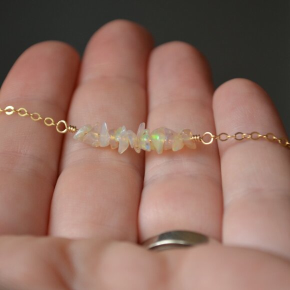 Opal Chip Row Bracelet in Gold - Picture 9 of 10
